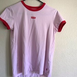 Pink and red Levi’s shirt
